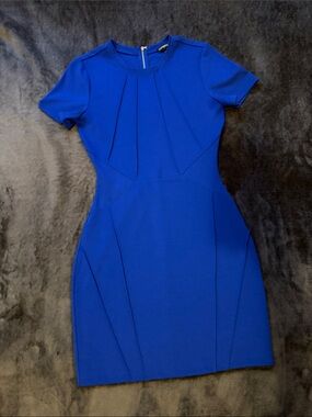 Express Royal Blue Short-Sleeve Bodycon Mini Dress